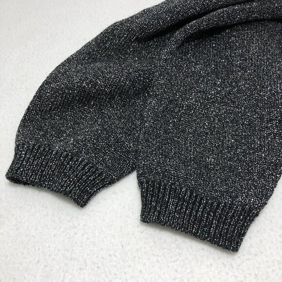 Jeanne Pierre Wool Sweater Lambswool Jumper Women Size M Cowl Mock Metallic Y2K - Picture 7 of 12